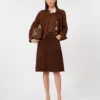 Kastenförmige Jacke aus Wildleder, schokoladenbraun Kastenförmige Jacke aus Wildleder, schokoladenbraun