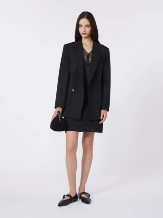 Minirock aus Stretch-Gabardine, schwarz