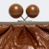 Mittlere Pasticcino-Tasche aus Leder mit Krokodilprägung, rotbraun Mittlere Pasticcino-Tasche aus Leder mit Krokodilprägung, rotbraun