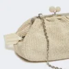 Mittlere Pasticcino-Tasche in Raffia-Optik, taubengrau Mittlere Pasticcino-Tasche in Raffia-Optik, taubengrau
