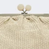 Mittlere Pasticcino-Tasche in Raffia-Optik, taubengrau Mittlere Pasticcino-Tasche in Raffia-Optik, taubengrau