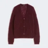 Mohair-Strickjacke, Bordeaux Mohair-Strickjacke, Bordeaux
