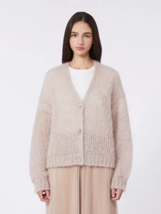 Mohair-Strickjacke, sand