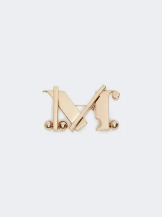 Monogramm-Brosche aus Metall, gold