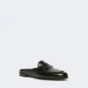 Mule-Mokassins aus Glattleder, schwarz Mule-Mokassins aus Glattleder, schwarz