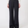 Nadelstreifen-Hose aus Wolle, marineblau Nadelstreifen-Hose aus Wolle, marineblau