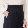Nadelstreifen-Hose aus Wolle, marineblau Nadelstreifen-Hose aus Wolle, marineblau