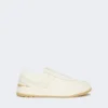 Niedrige Sneaker aus getrommeltem Leder, weiß Niedrige Sneaker aus getrommeltem Leder, weiß