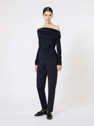 Off-Shoulder-Oberteil aus Wolle, ultramarinblau