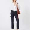 Shopper-Tasche aus Leder mit S-Schnalle, rostrot