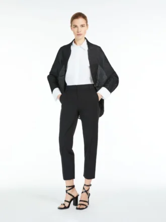 Plissierter Stoff-Bolero, schwarz