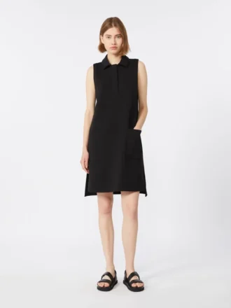 Polo-Kleid aus Scuba-Jersey, schwarz