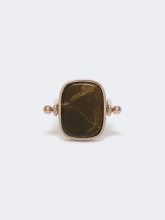 Ring aus Metall und Harz, dunkelbraun