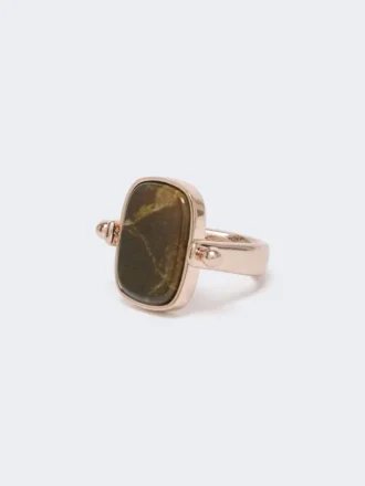 Ring aus Metall und Harz, dunkelbraun