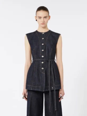 Ärmelloses Denim-Oberteil, mitternachtsblau