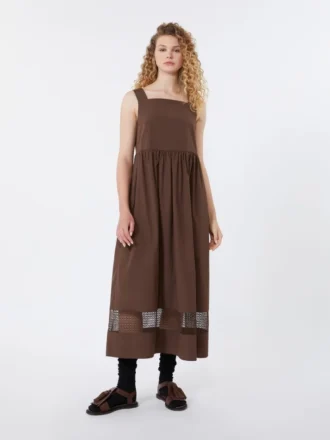Ärmelloses Kleid aus Baumwollpopeline, schokoladenbraun