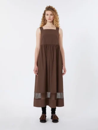 Ärmelloses Kleid aus Baumwollpopeline, schokoladenbraun