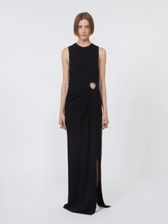 Ärmelloses Kleid aus Stretch-Jersey, schwarz