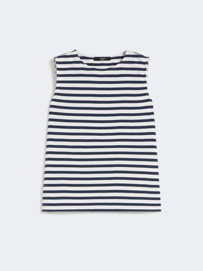 Ärmelloses Oberteil aus Interlock-Jersey, marineblau