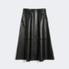 Rock aus beschichtetem Stoff, schwarz Rock aus beschichtetem Stoff, schwarz