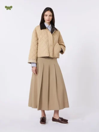 Rock aus gewaschenem Gabardine, haselnussbraun