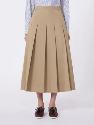Rock aus gewaschenem Gabardine, haselnussbraun
