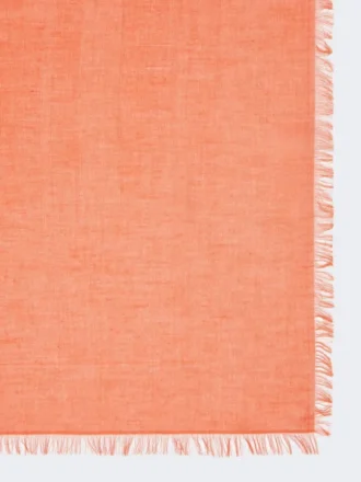 Schal aus Baumwolle, Modal und Kaschmir-Jacquard, korallenrot