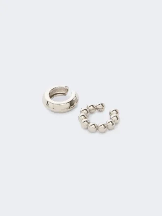 Set aus zwei Ohrklemmen, silber