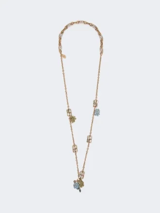 Set mit Blumen- und Kristalldetails, gold