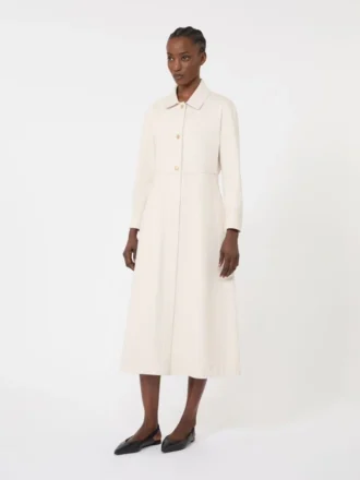Shirtkleid aus Baumwoll-Bull-Denim, sandfarben