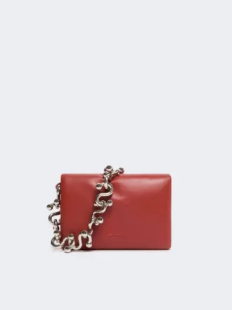 Soffy Mini-Tasche aus gepolstertem Nappaleder, ziegelrot