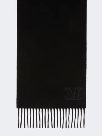 Stola aus Kaschmir mit Monogramm-Stickerei, schwarz