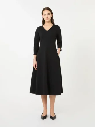 Stretch-Jersey-Kleid, schwarz