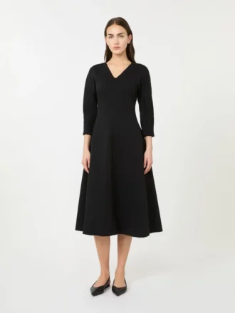 Stretch-Jersey-Kleid, schwarz