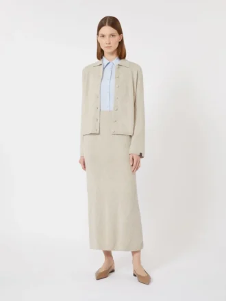 Strickjacke aus Kaschmir, beige Strickjacke aus Kaschmir, beige
