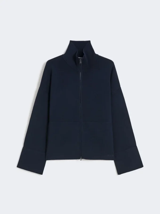 Strickjacke aus Viskose-Crêpe-Garn, ultramarinblau Strickjacke aus Viskose-Crêpe-Garn, ultramarinblau