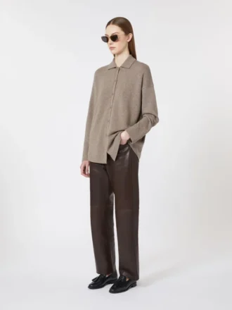Strickjacke aus Wolle und Kaschmir, taubengrau