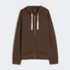 Sweatshirt aus technischem Jersey mit Reißverschluss, schokoladenbraun Sweatshirt aus technischem Jersey mit Reißverschluss, schokoladenbraun