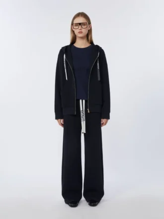Sweatshirt aus technischem Jersey mit Reißverschluss, ultramarinblau