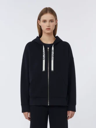 Sweatshirt aus technischem Jersey mit Reißverschluss, ultramarinblau