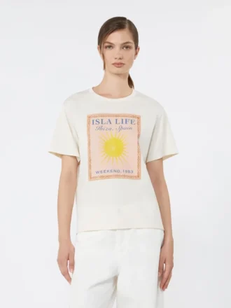 T-Shirt aus Baumwolljersey, Ecru