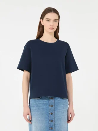T-Shirt aus Baumwolljersey, marineblau