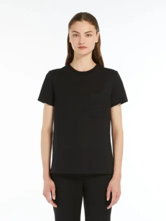 T-Shirt aus Baumwolljersey, schwarz