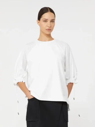 T-Shirt aus Jersey-Baumwollmischung, optisches Weiß