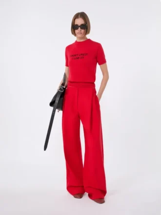 T-Shirt aus Woll- und Kaschmirstrick, rot