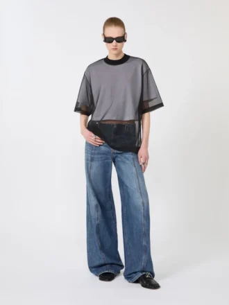 T-Shirt mit Baumwollüberzug, optisches Weiß
