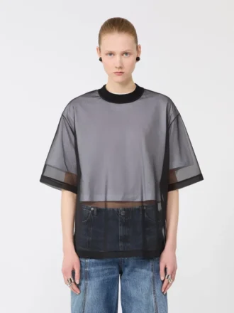 T-Shirt mit Baumwollüberzug, optisches Weiß