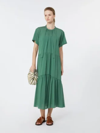 Technisches Baumwoll-Canvas-Kleid, grün