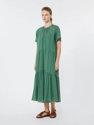 Technisches Baumwoll-Canvas-Kleid, grün