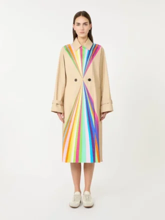 Trenchcoat aus wasserabweisender Baumwolle mit Regenbogenprint, mehrfarbig